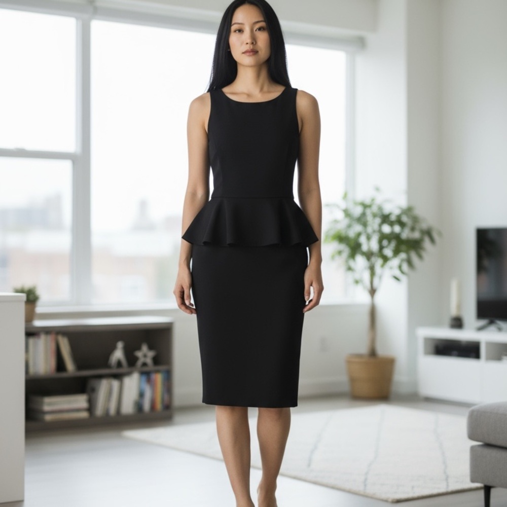 Bebe Black Satin Dress